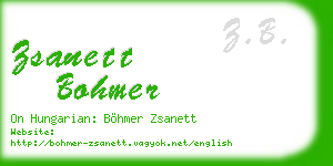 zsanett bohmer business card
