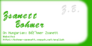 zsanett bohmer business card